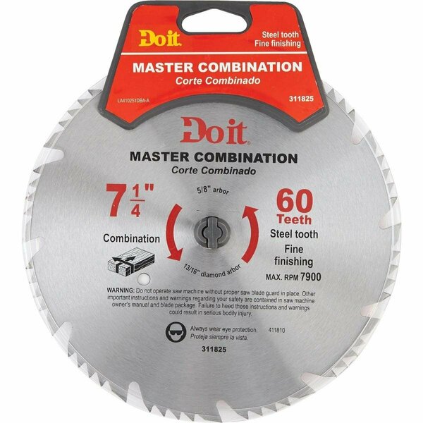 All-Source Master Combination 7-1/4 In. 60-Tooth Crosscut/Rip Circular Saw Blade 410251DB